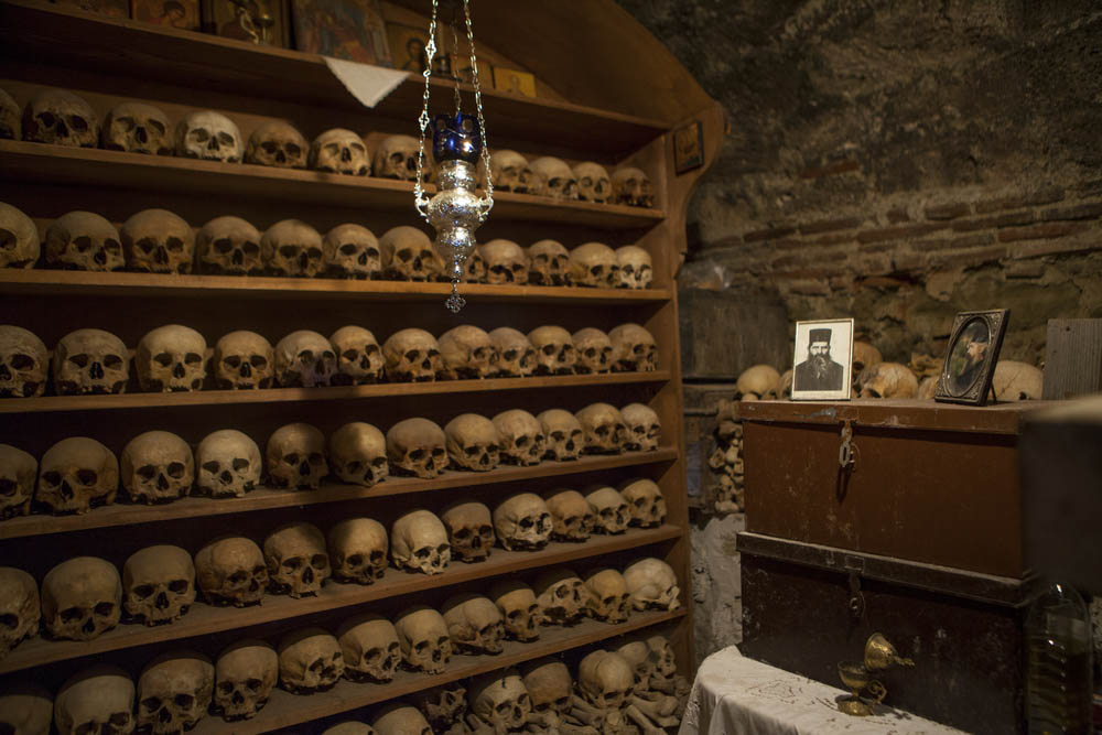 Ossuary inside a Meteora monastery