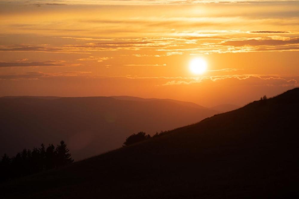 Bieszczady hiking trail with mountain views