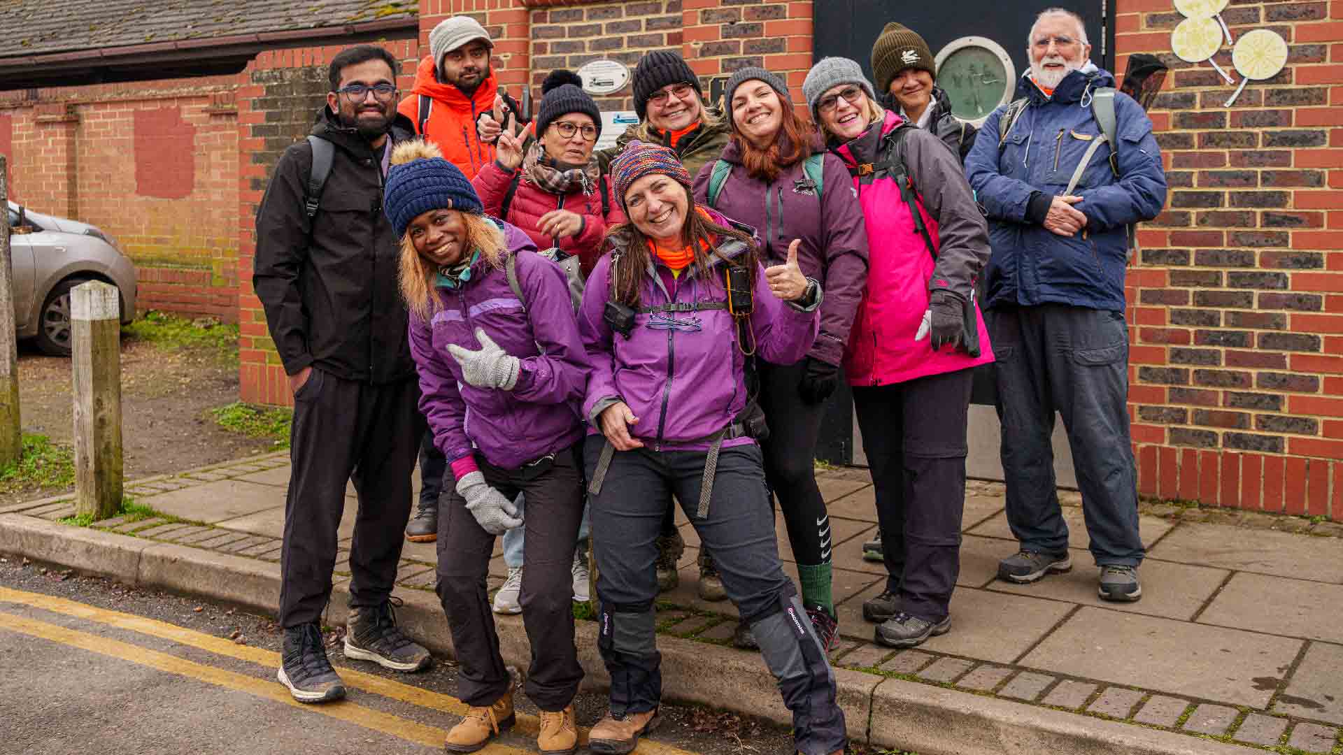 Hiking in London group photo before the walk Group of hikers from Hiking in London ready for a fun walk